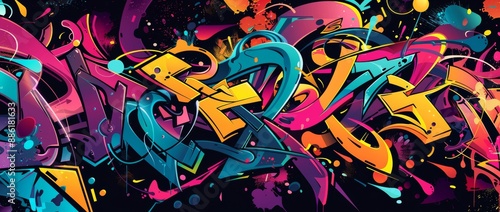 Wallpaper Mural The vibrant colors of this street art mural utilize both graffiti and text to convey the artist's creative vision. Torontodigital.ca