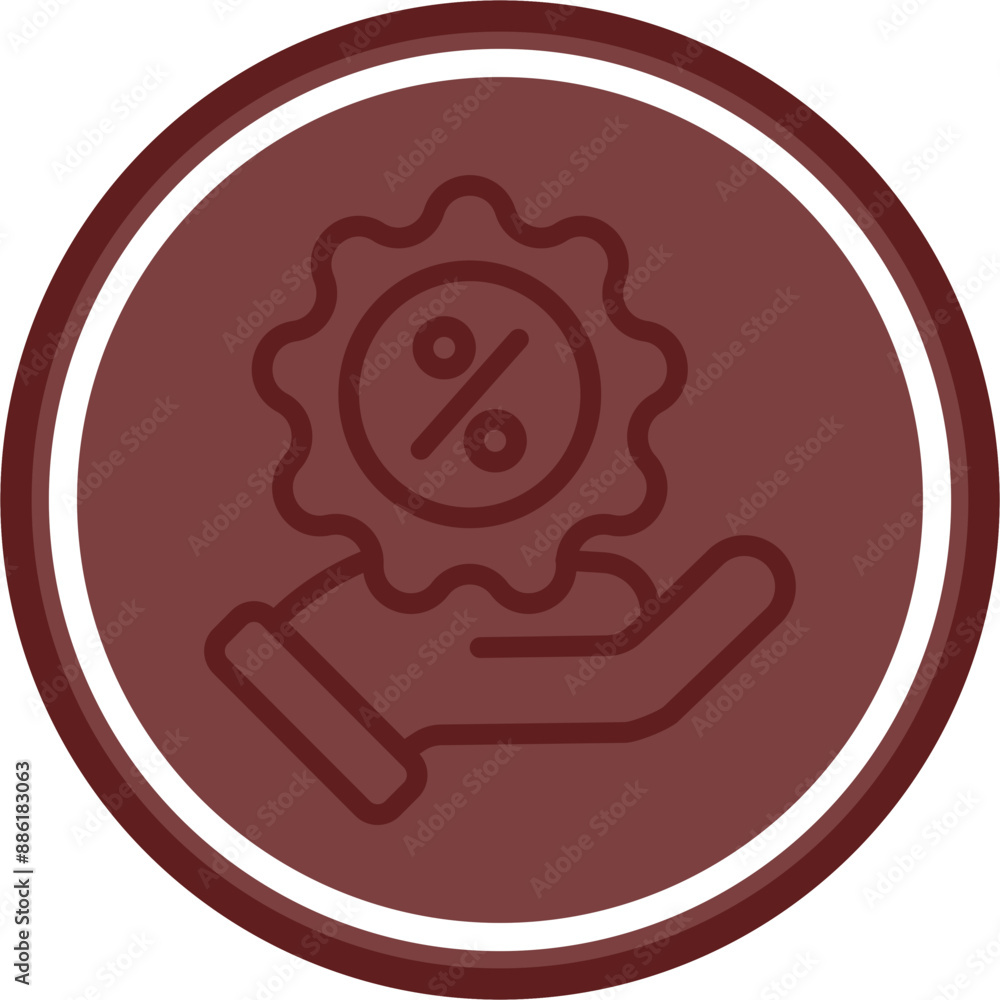 Offer Vector Line Double Circle Maroon