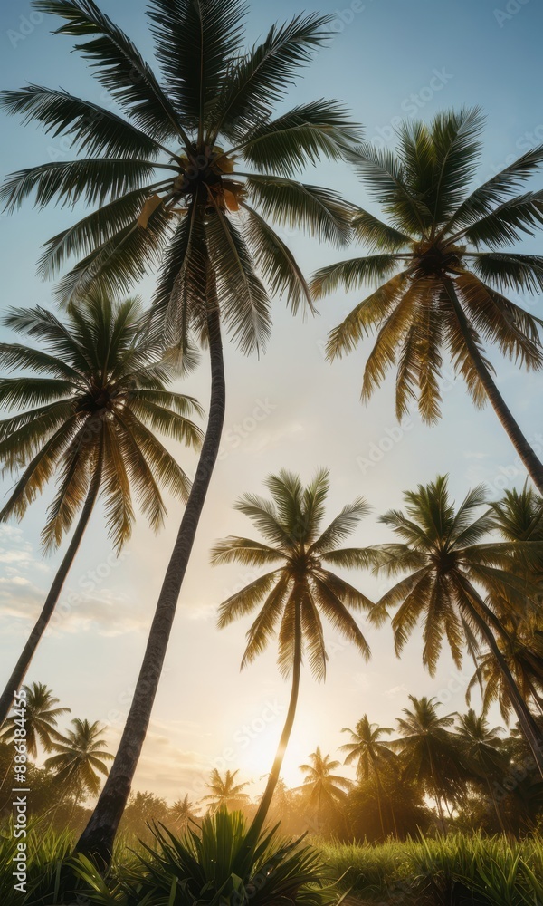 Palm Trees Silhouette at Sunset. Palm Trees Silhouette at Sunset.