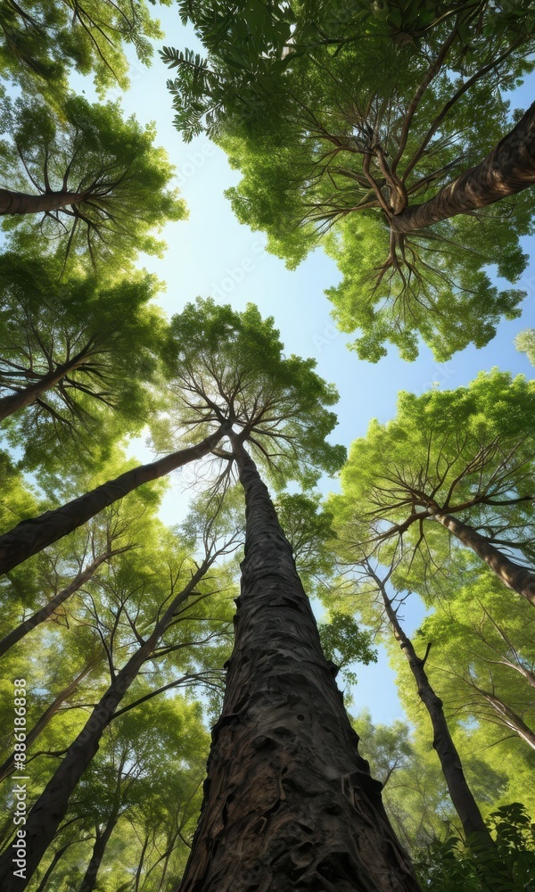 Fototapeta premium Looking Up at the Canopy of a Forest.