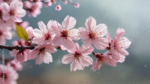 Pink Cherry Blossoms in Bloom.