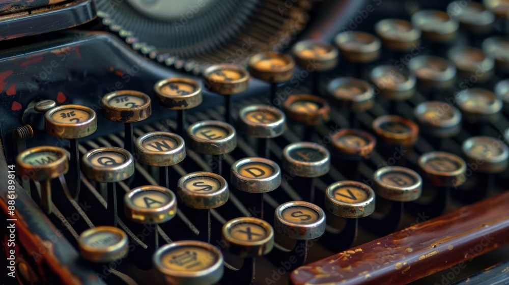 Evolution of Technology from Typewriters to Computers, Depicting the ...