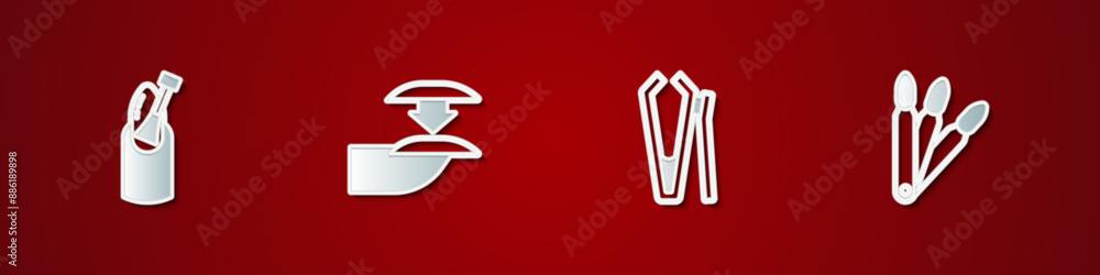 Obraz premium Set Nail manicure, False nails, cutter and icon. Vector