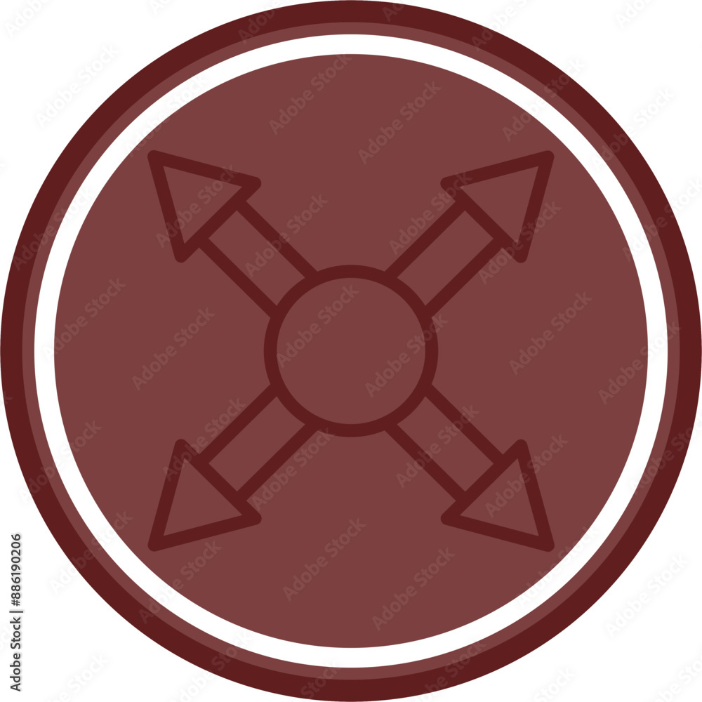 Movement Vector Line Double Circle Maroon Movement Vector Line Double Circle Maroon