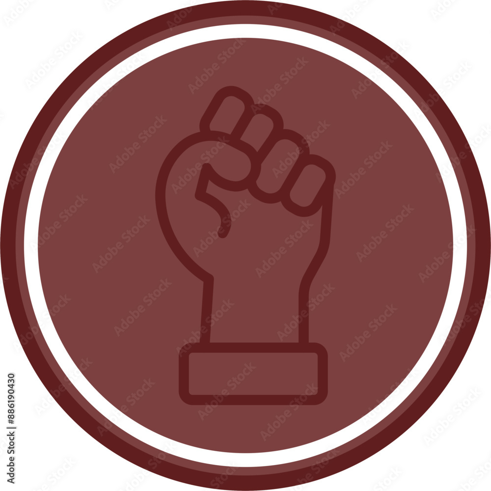 Hand Vector Line Double Circle Maroon Hand Vector Line Double Circle Maroon