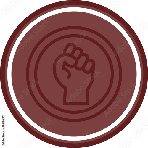 Black Lives Matter Vector Line Double Circle Maroon