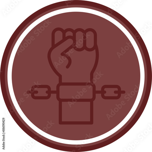 Slave Vector Line Double Circle Maroon