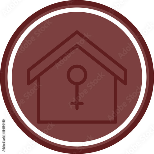 Refuge Vector Line Double Circle Maroon