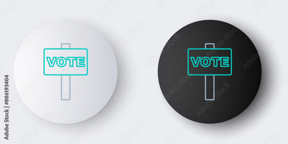 Line Vote icon isolated on grey background. Colorful outline concept. Vector Line Vote icon isolated on grey background. Colorful outline concept. Vector