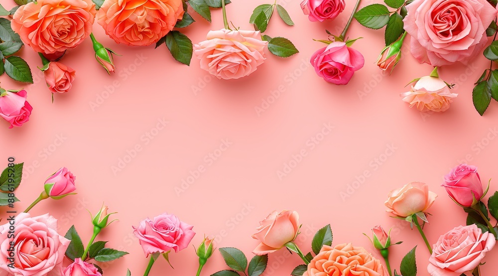 pink roses border pink roses border