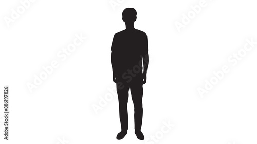 立っている男性シルエット_ワイド