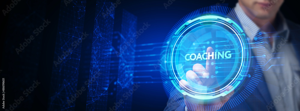 Business, Technology, Internet and network concept. Coaching mentoring education business training development E-learning concept. Business, Technology, Internet and network concept. Coaching mentoring education business training development E-learning concept.