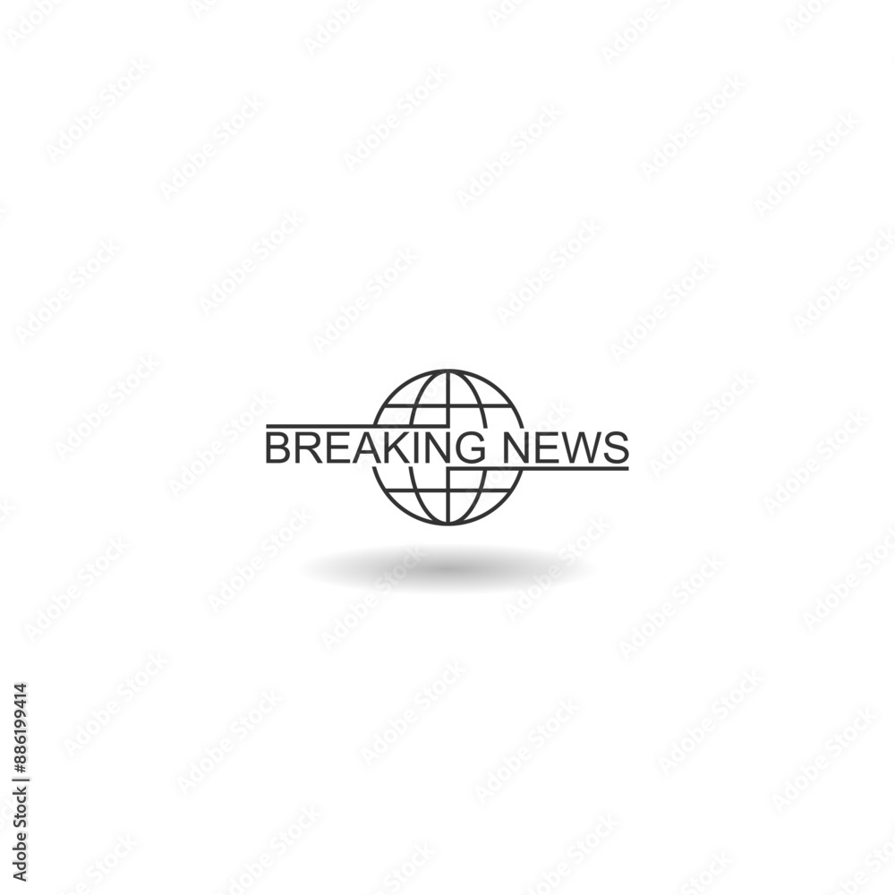 Breaking news icon with shadow Breaking news icon with shadow