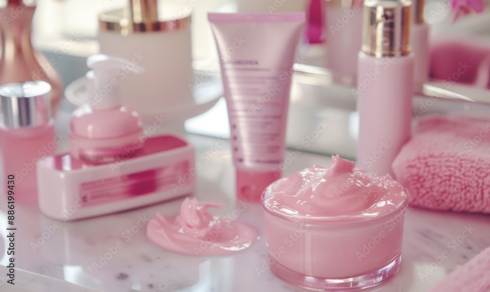 The following skin care products are available: hand cream, facial cleanser, pink cream The following skin care products are available: hand cream, facial cleanser, pink cream
