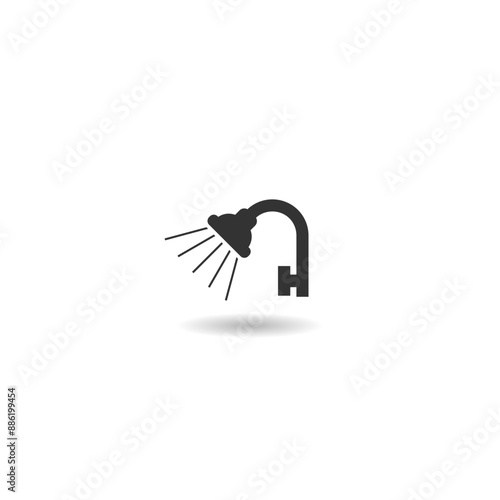 Shower simple icon with shadow