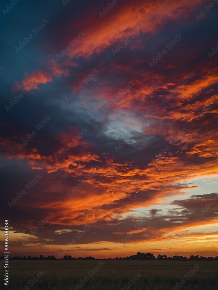 Sunset sky rendered in bold abstract colors Sunset sky rendered in bold abstract colors