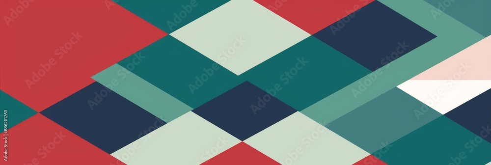 An abstract geometric pattern with overlapping diamond shapes in red, green, blue, and white colors An abstract geometric pattern with overlapping diamond shapes in red, green, blue, and white colors