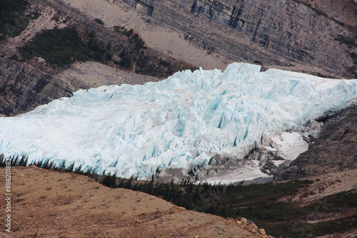 Glacier covered mountains in Mount Robson Provincial Park, British Columbia, Canada photo