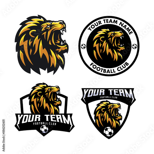 Set of lion logo for team soccer