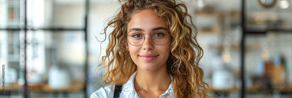 Confident Customer Service Agent with Welcoming Smile Confident Customer Service Agent with Welcoming Smile