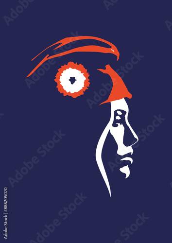 illustration de Marianne française, symbole de la révolution