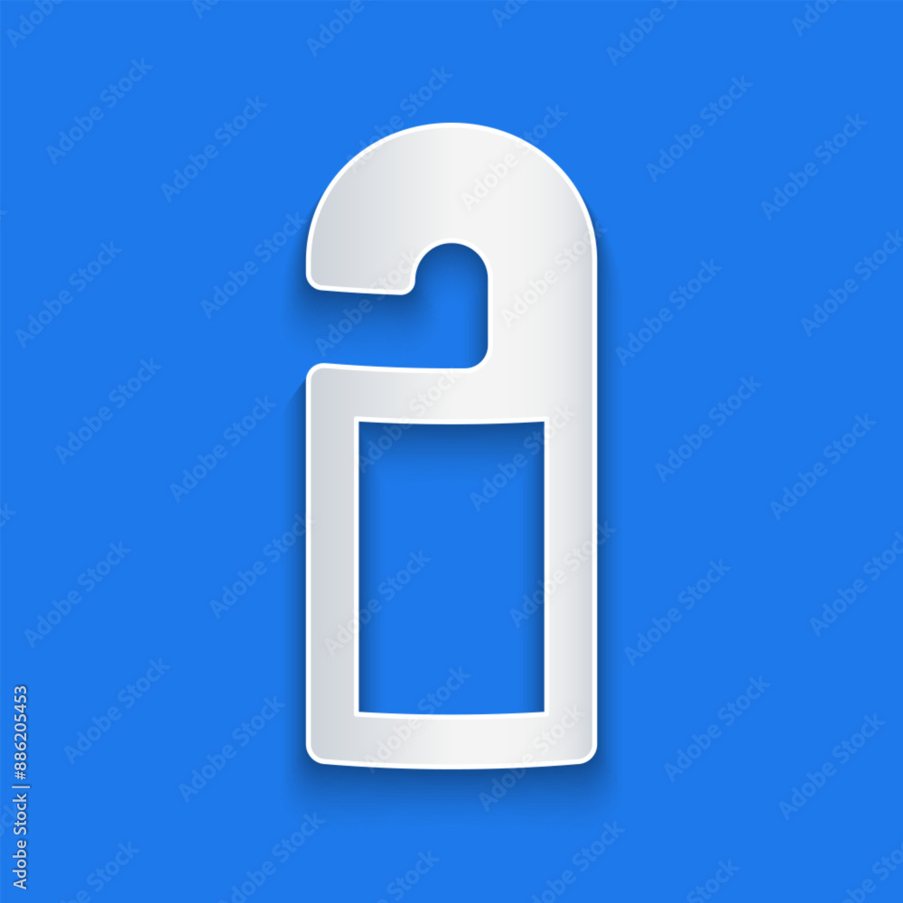 Paper cut Please do not disturb icon isolated on blue background. Hotel Door Hanger Tags. Paper art style. Vector Paper cut Please do not disturb icon isolated on blue background. Hotel Door Hanger Tags. Paper art style. Vector
