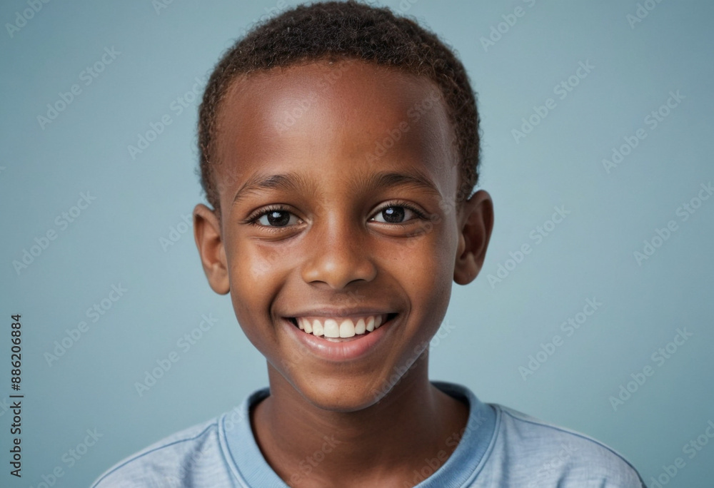Portrait view of a regular happy smiling Somalia boy, ultra realistic, candid, social media, avatar image, plain solid background Portrait view of a regular happy smiling Somalia boy, ultra realistic, candid, social media, avatar image, plain solid background