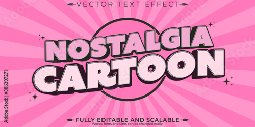 Retro sticker text effect, editable 70s and 80s text style