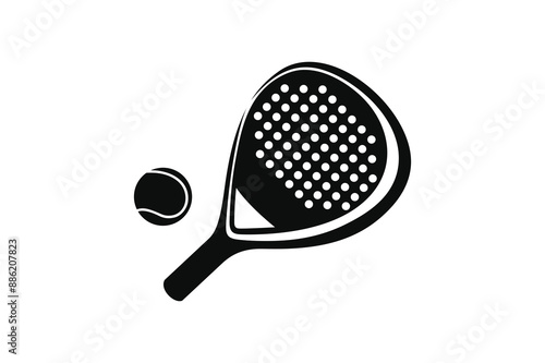 Padel logo padel Racket with ball logo design vector