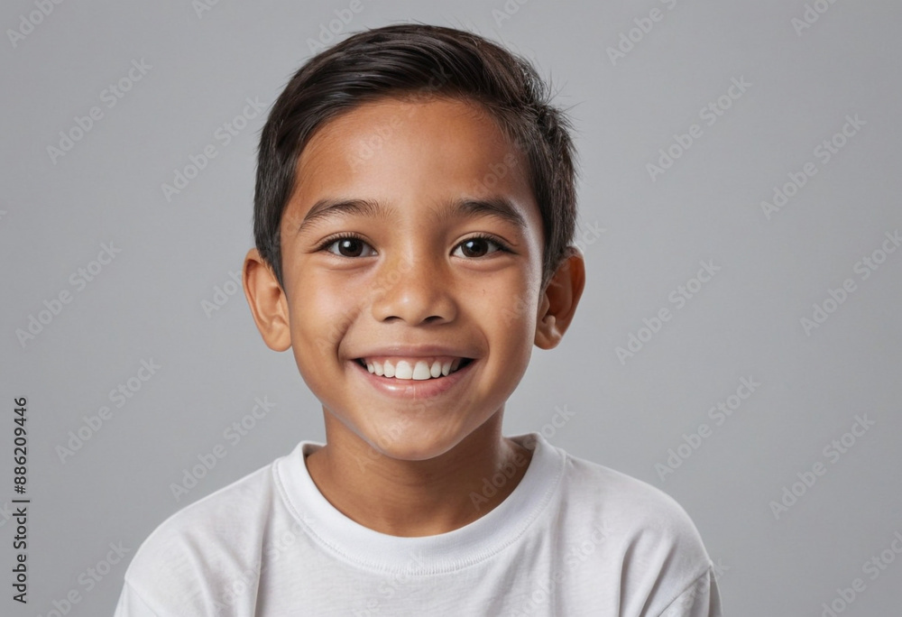 Portrait view of a regular happy smiling Indonesia boy, ultra realistic, candid, social media, avatar image, plain solid background Portrait view of a regular happy smiling Indonesia boy, ultra realistic, candid, social media, avatar image, plain solid background