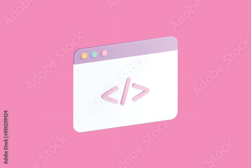 Realistic web development 3d icon design illustrations
