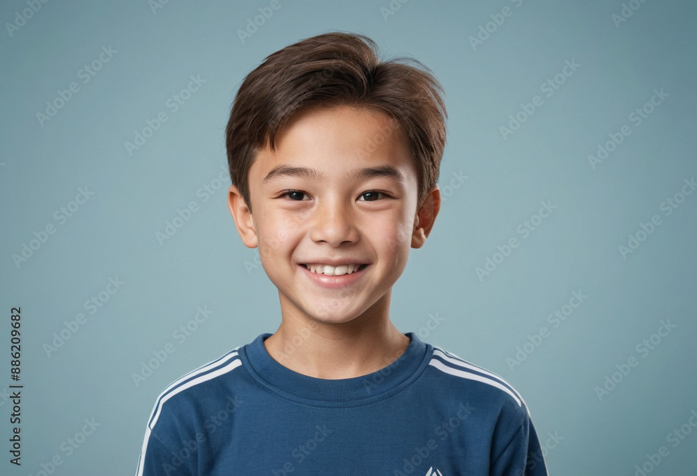 Portrait view of a regular happy smiling Kazakhstan boy, ultra realistic, candid, social media, avatar image, plain solid background Portrait view of a regular happy smiling Kazakhstan boy, ultra realistic, candid, social media, avatar image, plain solid background