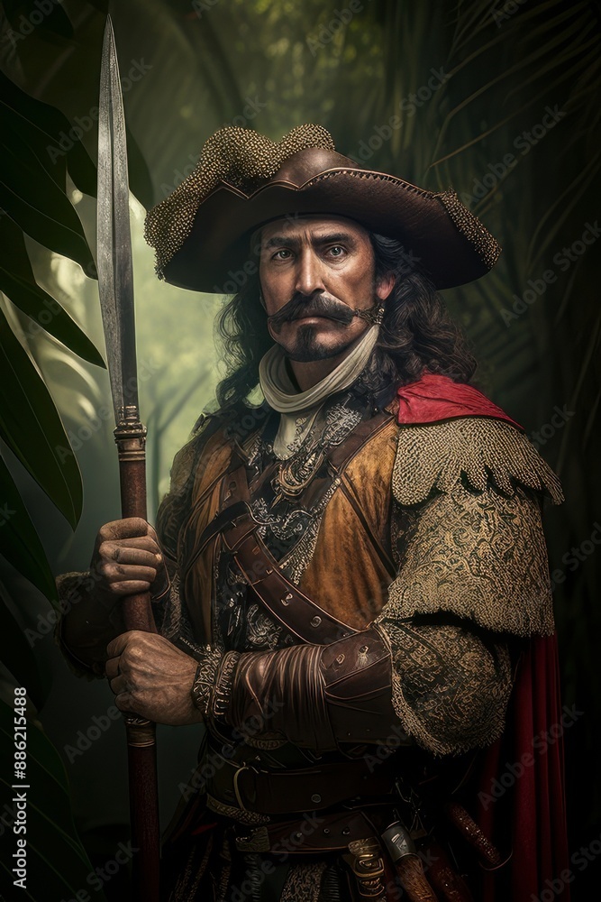 Obraz premium Portrait of a Spanish Conquistador in Armor
