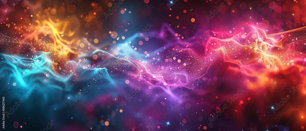 Abstract colorful nebula with glowing light and sparks Abstract colorful nebula with glowing light and sparks