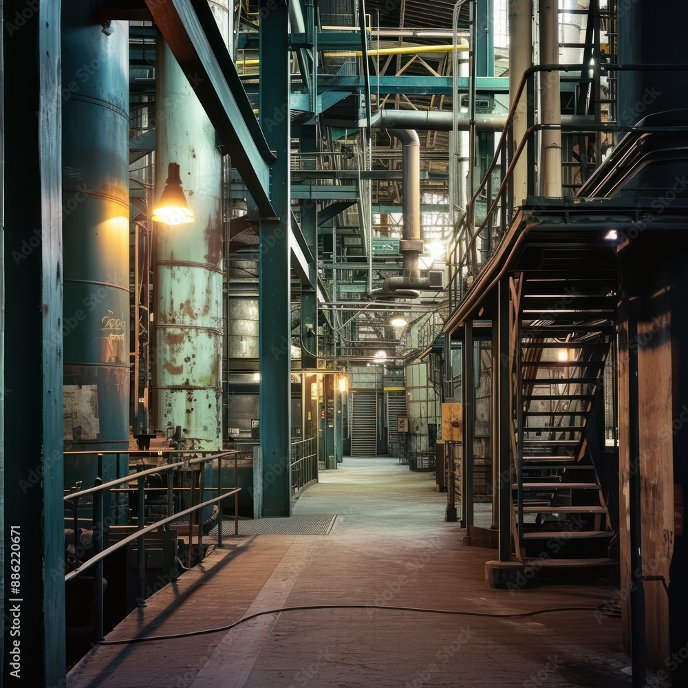 Fototapeta premium Old Industrial Factory Interior
