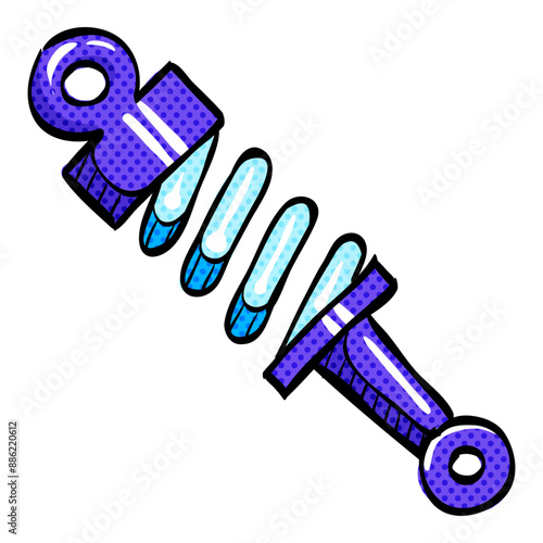 Shock absorber halftone icon hand drawn color vector illustration