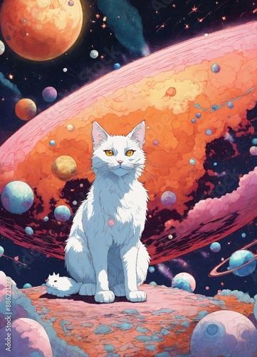 cat on the moon