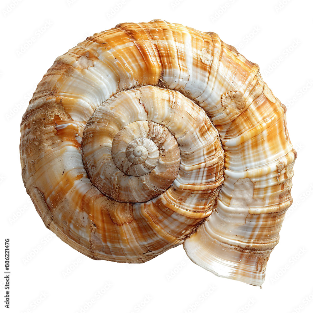 Top view of a single dove shell isolated on a white transparent background Top view of a single dove shell isolated on a white transparent background