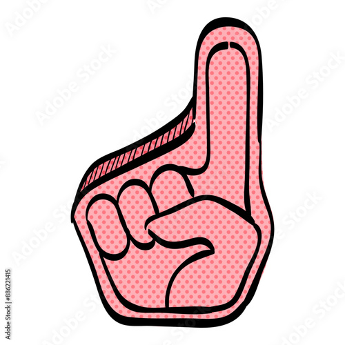 Foam glove halftone icon hand drawn color vector illustration