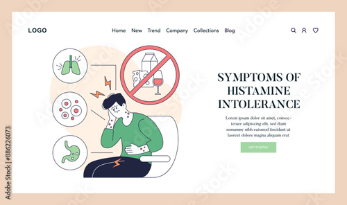 Low Histamine Diet. Flat Vector Illustration