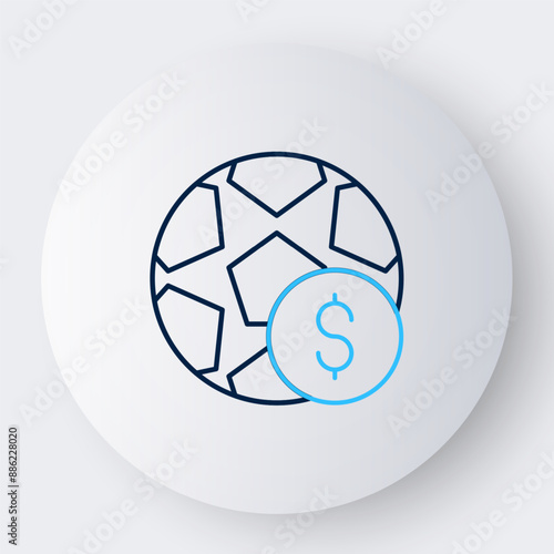Line Soccer football betting money icon isolated on white background. Football bet bookmaker. Soccer betting online make money. Colorful outline concept. Vector