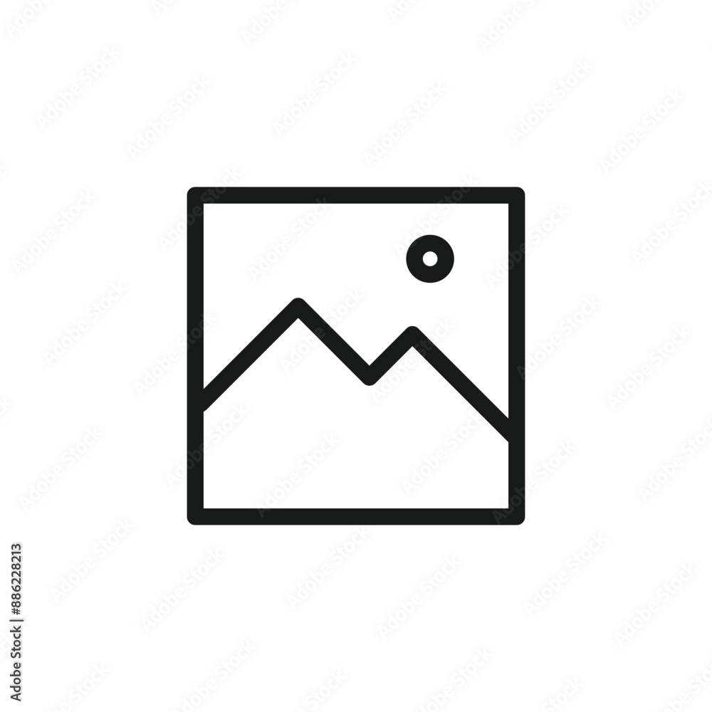 Picture gallery outline icon isolated on white vector Picture gallery outline icon isolated on white vector