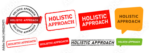 holistic approach stamp and speech bubble label sticker for physic therapy health care