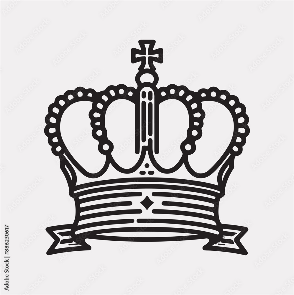 Crown Royal King cap silhouette vector on a white background Crown Royal King cap silhouette vector on a white background