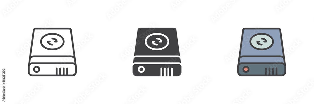 Data recovery external sync different style icon set Data recovery external sync different style icon set