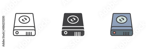 Data recovery external sync different style icon set