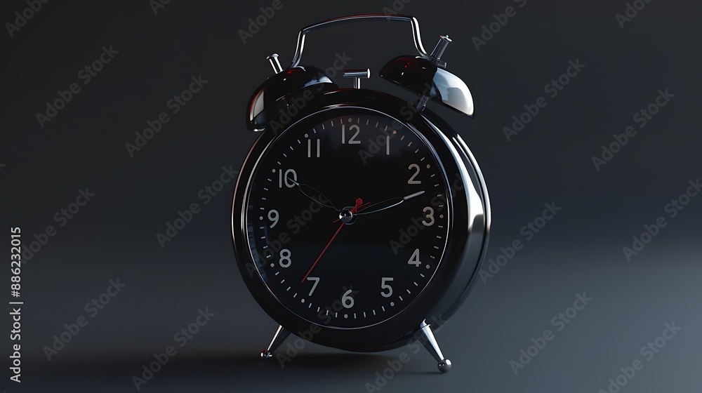 Classic black clock on wooden table for minimalist home decoration accessories concept. AI generated Classic black clock on wooden table for minimalist home decoration accessories concept. AI generated