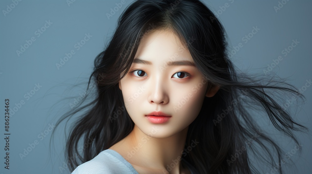 Beautiful Asian Woman model with natural make up and clean fresh skin Beautiful Asian Woman model with natural make up and clean fresh skin