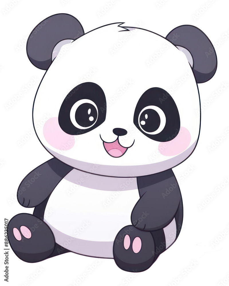 Giant Panda cartoon style drawing panda cute. Giant Panda cartoon style drawing panda cute.
