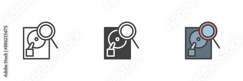 Data scan different style icon set